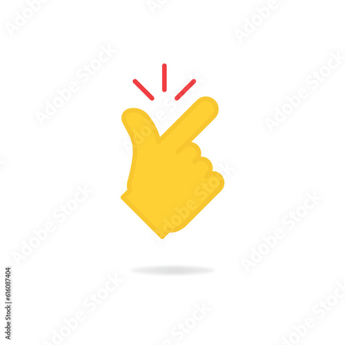 snap fingers like easy emoji logo. flat cartoon style trend modern human hand logotype graphic art design isolated on white. concept of snapping gesture for social network and it made very easily