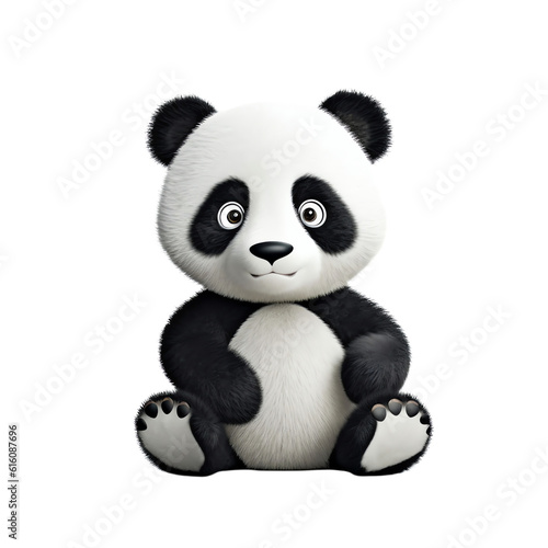 Cute Toy Panda Bear: Playful Baby Child Adventure in 3D. Generative AI © PNG-Universe