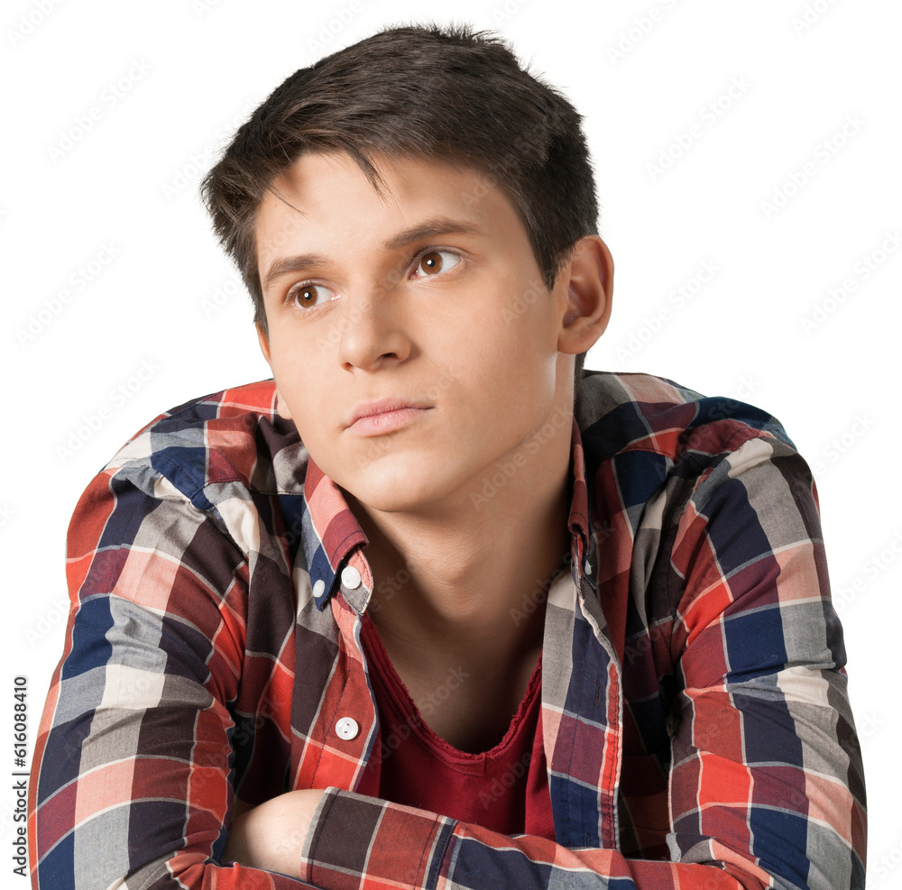 Young man appearing deep in thought Young man appearing deep in thought