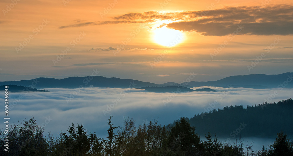 sunrise over the mountains