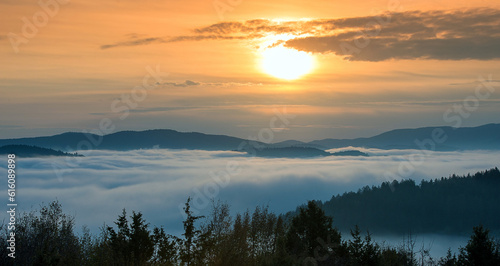 sunrise over the mountains