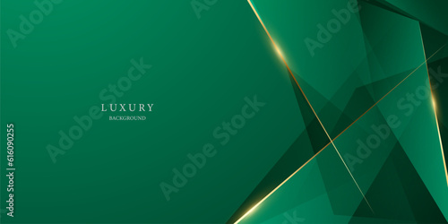 green abstract background design with elegant golden elements vector illustration