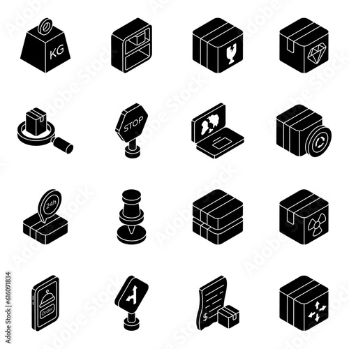 Pack of Logistic and Direction Solid Icons

