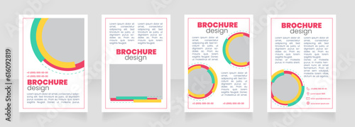 Advertising service blank brochure layout design. Promo agency. Vertical poster template set with empty copy space for text. Premade corporate reports collection. Editable flyer paper pages
