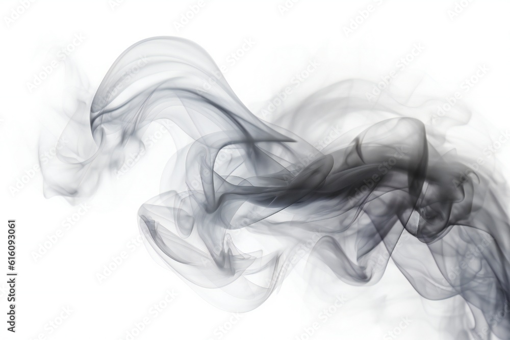 Dark smoke or mist element on white background Generative AI Dark smoke or mist element on white background Generative AI