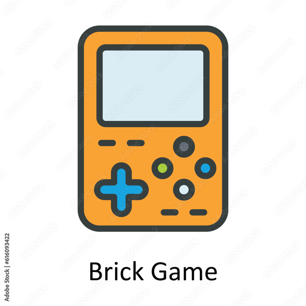 Brick Game Vector Fill outline Icon Design illustration. Multimedia Symbol on White background EPS 10 File Brick Game Vector Fill outline Icon Design illustration. Multimedia Symbol on White background EPS 10 File