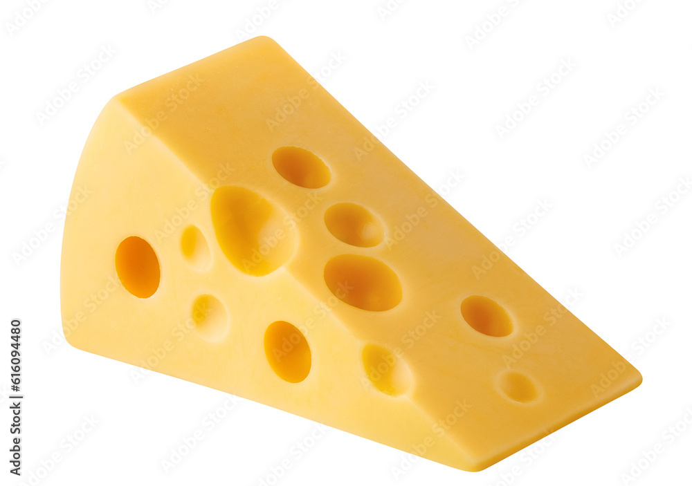 Piece of delicious cheese cut out Piece of delicious cheese cut out