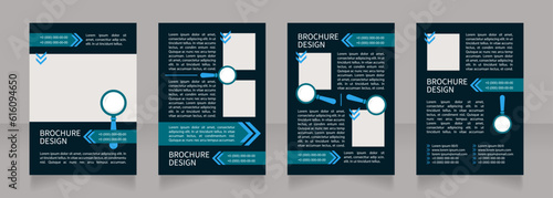 External recruiting guide blank brochure layout design. Vertical poster template set with empty copy space for text. Premade corporate reports collection. Editable flyer 4 paper pages
