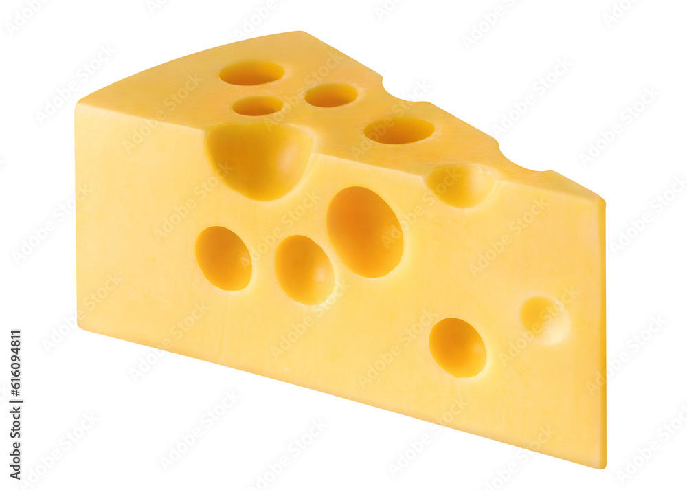 Piece of delicious cheese cut out Piece of delicious cheese cut out