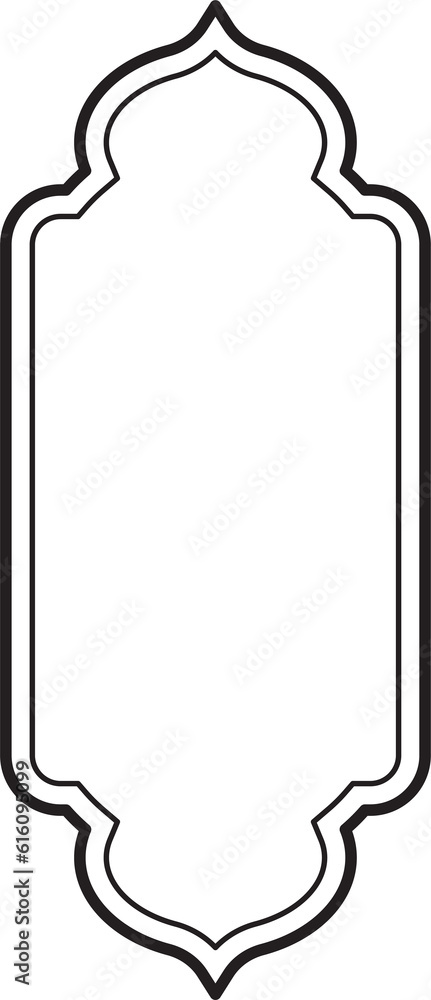 Ramadan frame shape. Islamic window and door icon. Arabic oriental arch. Outline arabesque traditional template Ramadan frame shape. Islamic window and door icon. Arabic oriental arch. Outline arabesque traditional template
