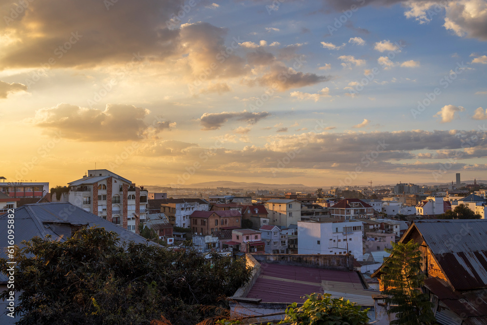 Antananarivo at sunset, Madagascar.