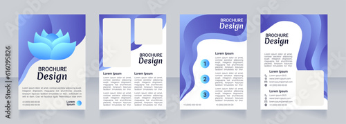 Mental care blue blank brochure design. Template set with copy space for text. Premade corporate reports collection. Editable 4 paper pages. Robot Medium, Light, Merienda Bold fonts useds