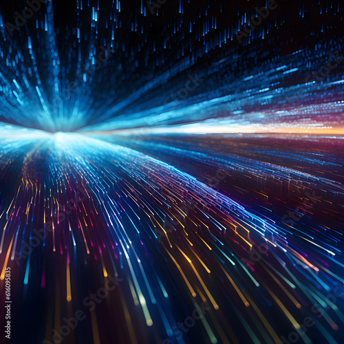 burst of information as light going thruw fiber cable