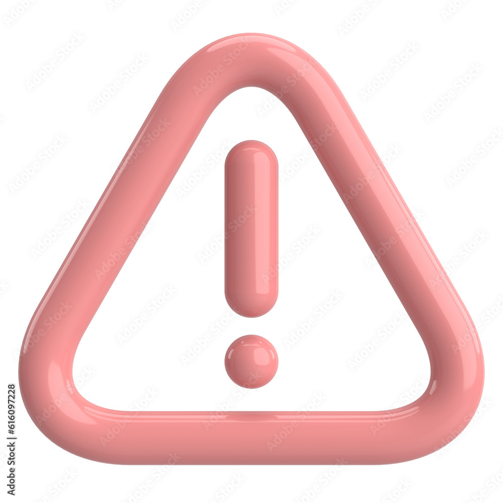 Warning sign. Exclamation mark. 3D illustration. Warning sign. Exclamation mark. 3D illustration.