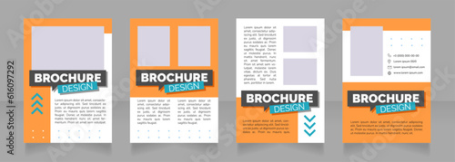 Skills for successful job interview blank brochure design. Template set with copy space for text. Premade corporate reports collection. Editable 4 paper pages. Rubik Black, Regular, Light fonts used
