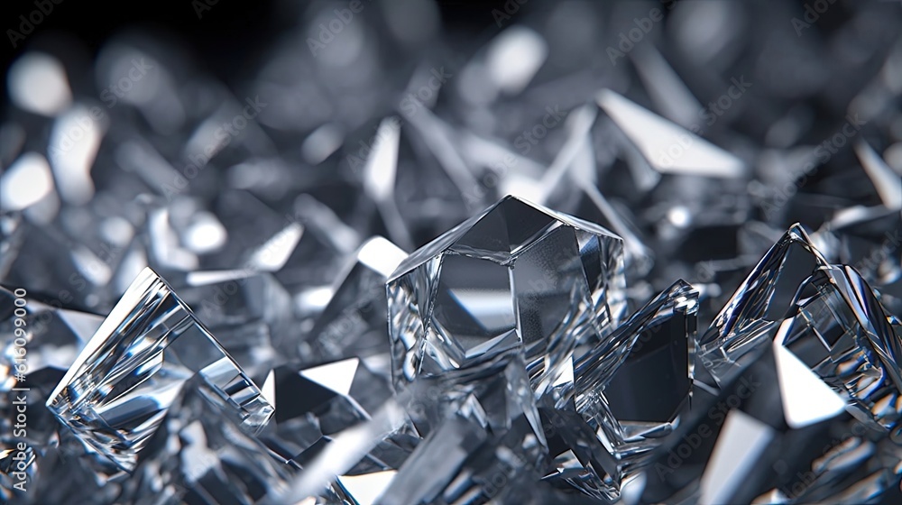 Close-up shot of beautiful Diamond, dark background. Created with Generative Ai technology. Close-up shot of beautiful Diamond, dark background. Created with Generative Ai technology.