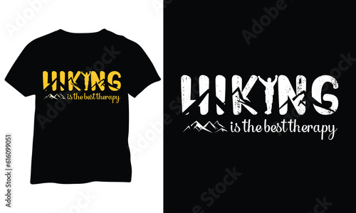 Hiking is the best therapy t-shirt walking 
vector design