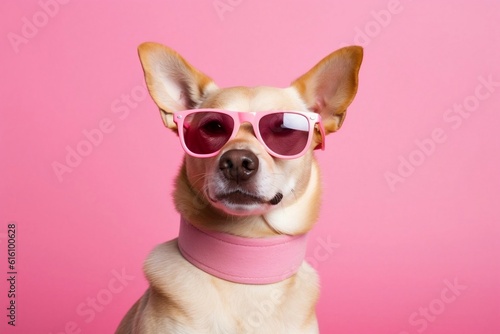 Stylish Dog Posing in Glamorous Attire. Generative AI