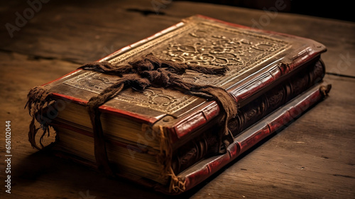 old book on table, AI-generated