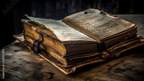 old book on the table, AI-generated