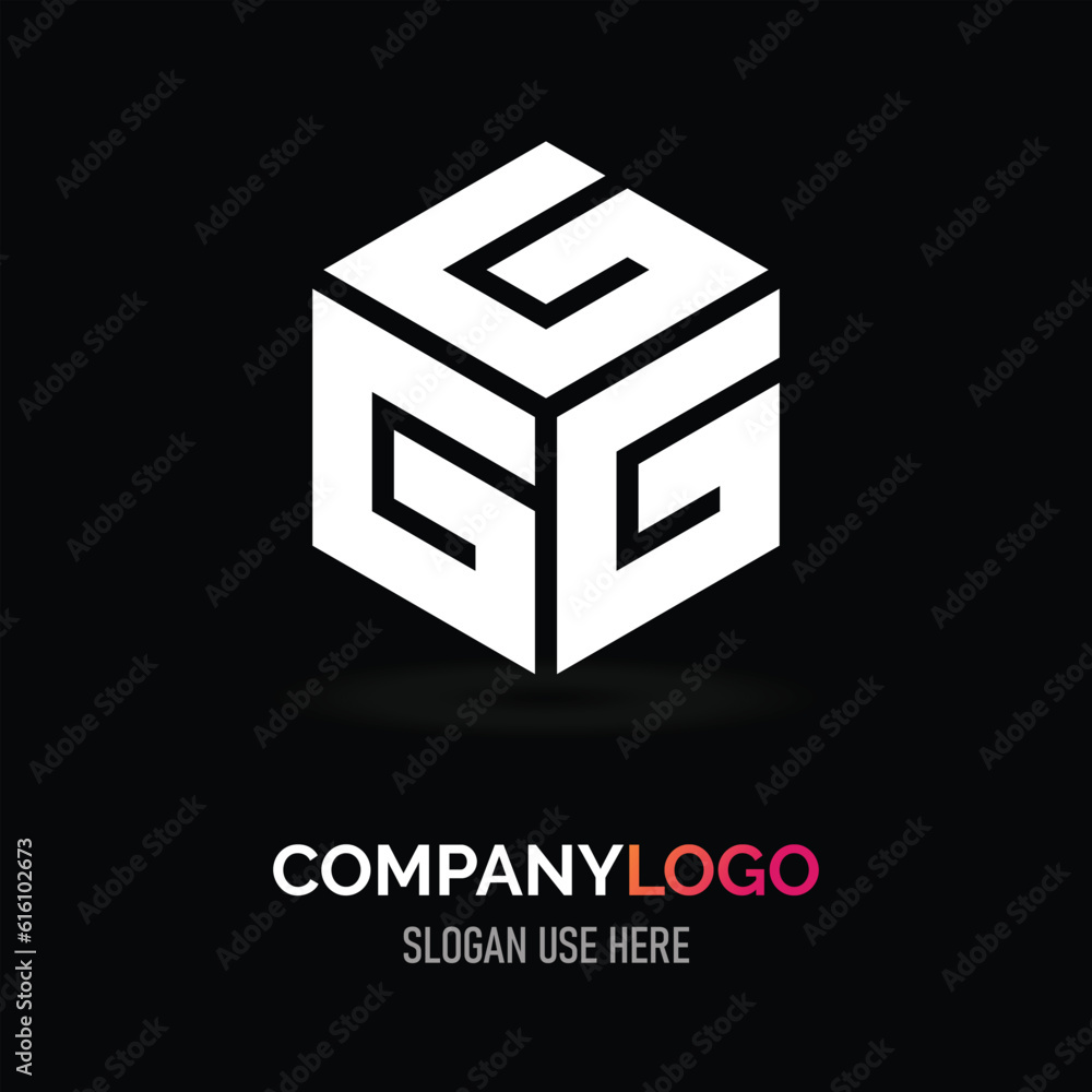 Minimalist G letter cube logo design Minimalist G letter cube logo design