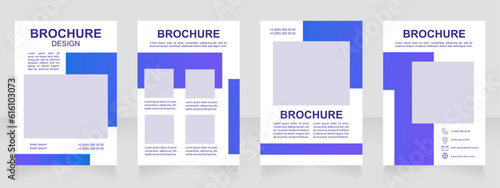 Contemporary artwork auction promo blank brochure design. Template set with copy space for text. Premade corporate reports collection. Editable 4 paper pages. Myriad Pro, Arial fonts used