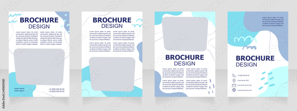 Literature contribution awards blank brochure design. Template set with copy space for text. Premade corporate reports collection. Editable 4 paper pages. Tahoma, Myriad Pro, Arial fonts used