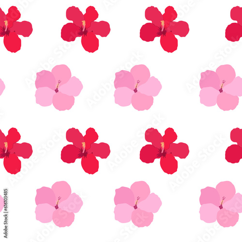 Beautiful hibiscus flowers Vector set of blooming tropical floral for holiday invitations, greeting card and fashion design Tropicania and exoticism