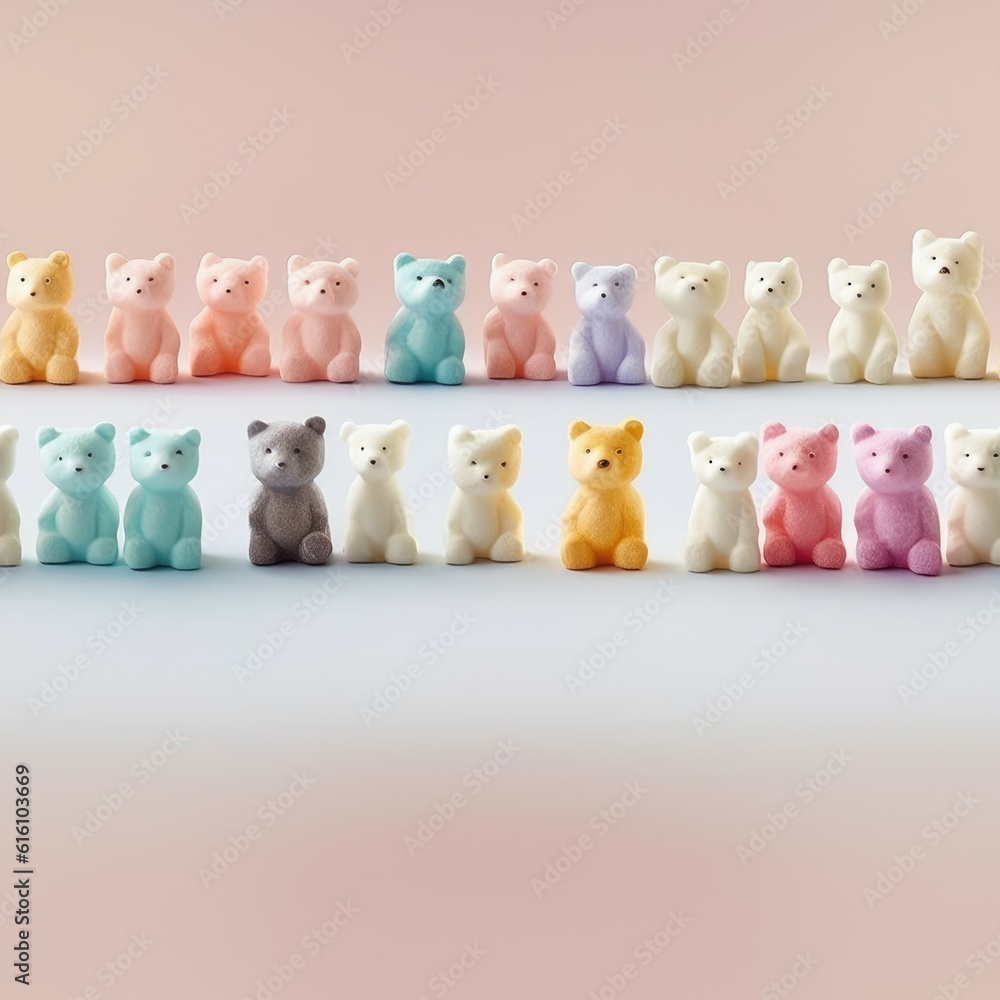 Marshmallows digital seamless paper. Generative ai digital illustration