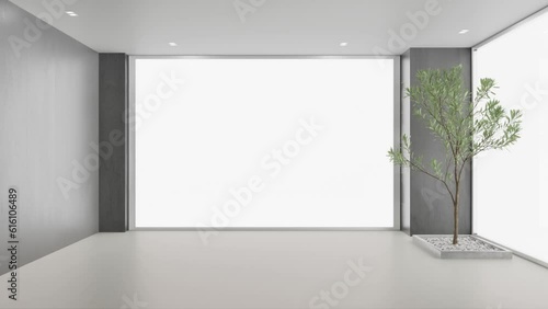 Large luxury modern bright interiors Living room mockup illustration 3D rendering computer digitally generated image