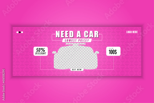 Luxury social media post design template. black friday sale car facebook cover. (ID: 616108290)