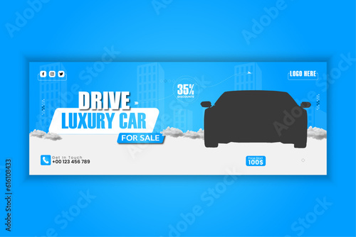 Luxury social media post design template. black friday sale car facebook cover. (ID: 616108433)