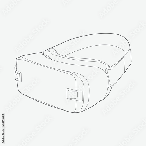 Virtual Reality Outline Vector desing Line Art