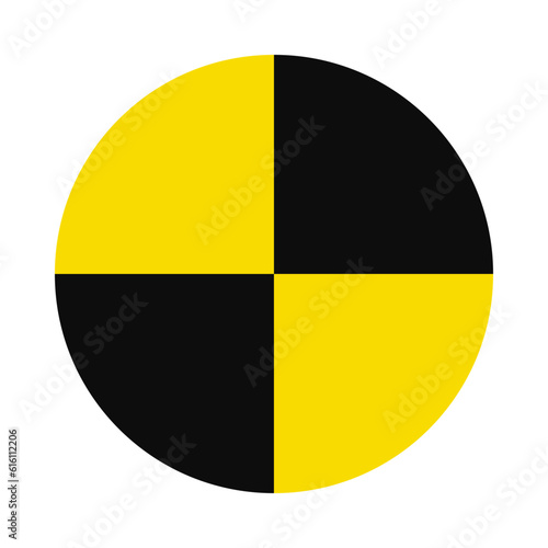 Crash Test Black Yellow Circle Icon