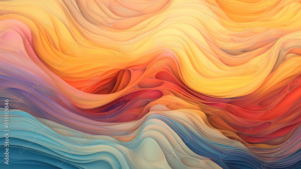 Obraz premium Colorful abstract wallpaper with liquid colors, paint and smoke waves, Generated AI 