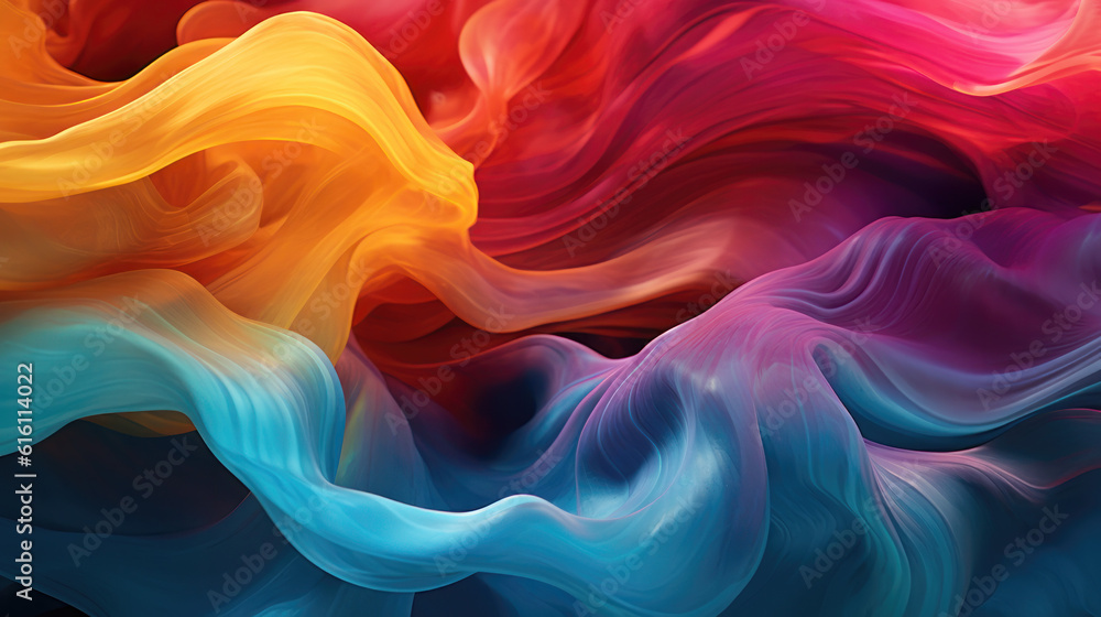 Obraz premium Colorful abstract wallpaper with liquid colors, paint and smoke waves, Generated AI 