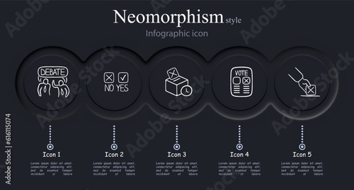 Debate Illustration. Essence of debates, lively discussion, presenting arguments, exchanging ideas, and engaging in intellectual discourse. Neomorphism style. Vector line icon