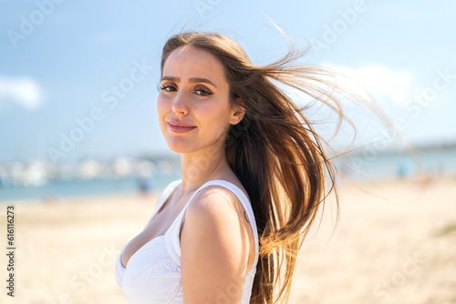 Young woman at outdoors . Portrait