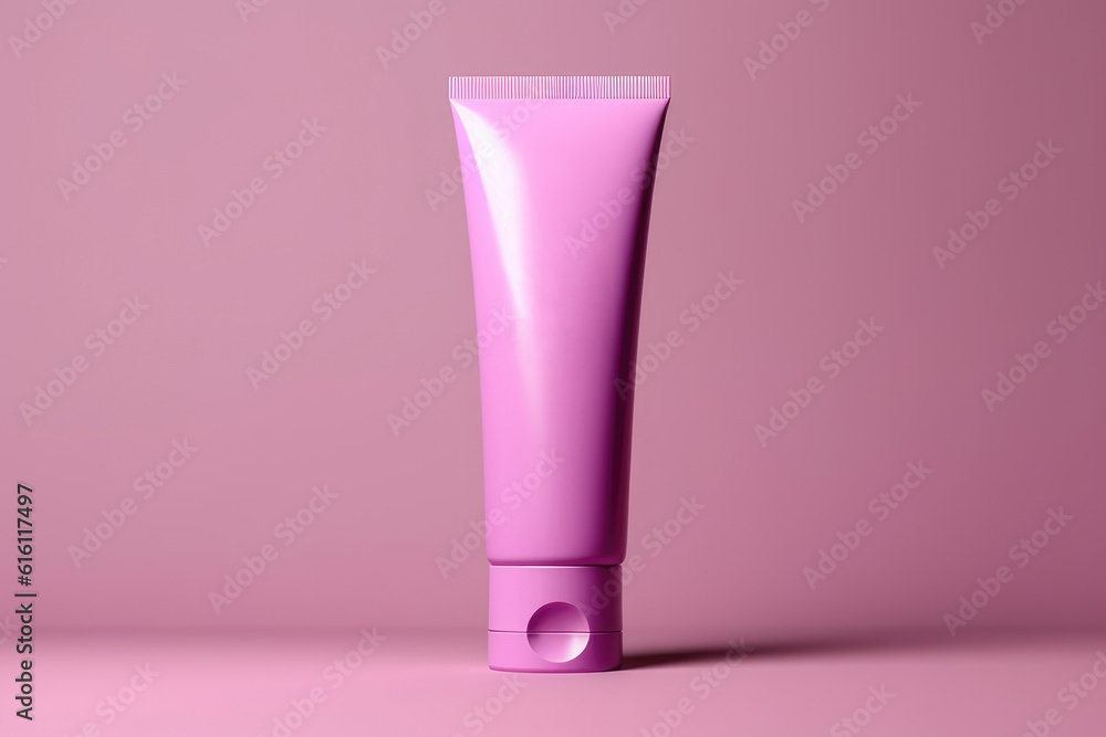 Moisturiser hand cosmetic cream white plastic tube mockup front view. AI Generative Moisturiser hand cosmetic cream white plastic tube mockup front view. AI Generative