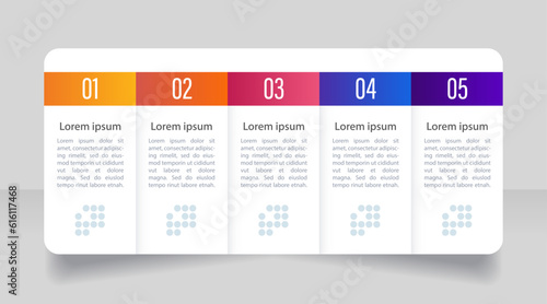 Morning rituals infographic chart design template. Abstract infochart with copy space. Instructional graphics with 5 step sequence. Visual data presentation. Acumin, Myriad Variable Concept fonts used