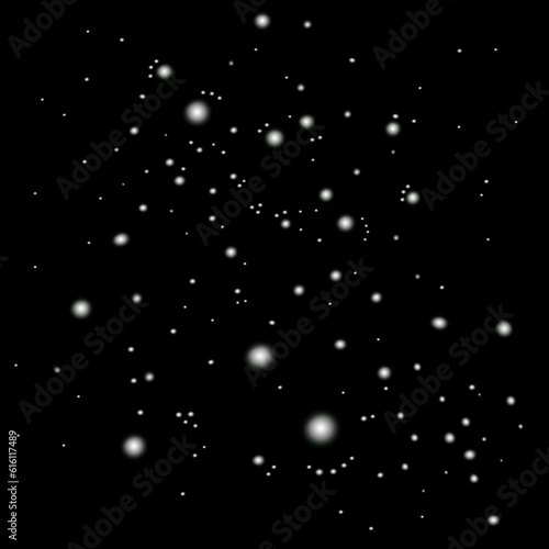 A black space design with planets and shiny stars