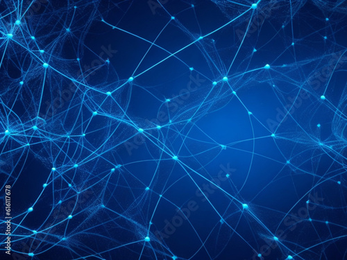 Abstract light blue background with moving lines and dots the concept of big data network connection worldwide