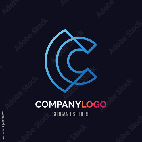 abstract business logo design C letter
