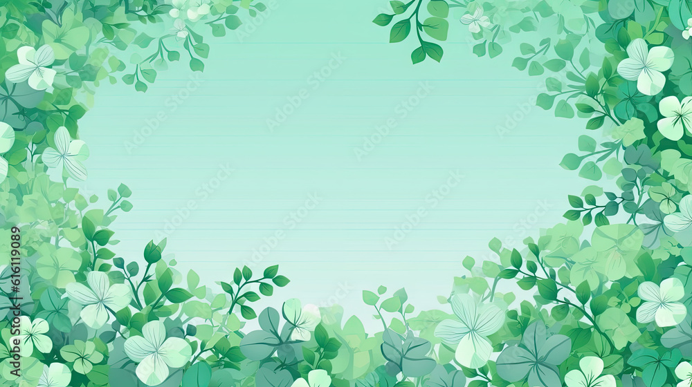 Background wallpaper with clover leaves in green colors Background wallpaper with clover leaves in green colors
