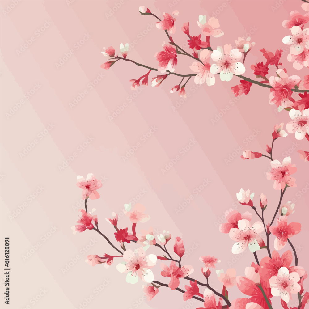 Floral blossom flowers on pastel background