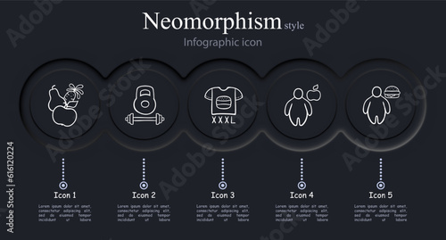 Obesity Icon. Weight-related health condition, excess body fat, BMI , weight management, health risks. Neomorphism style. Vector line icon