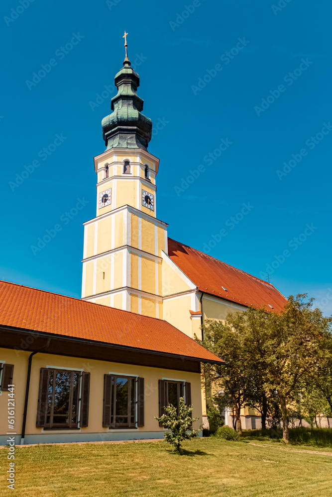 Pilgrimage church on a sunny summer day at Sammarei, Ortenburg, Passau, Bavaria, Germany