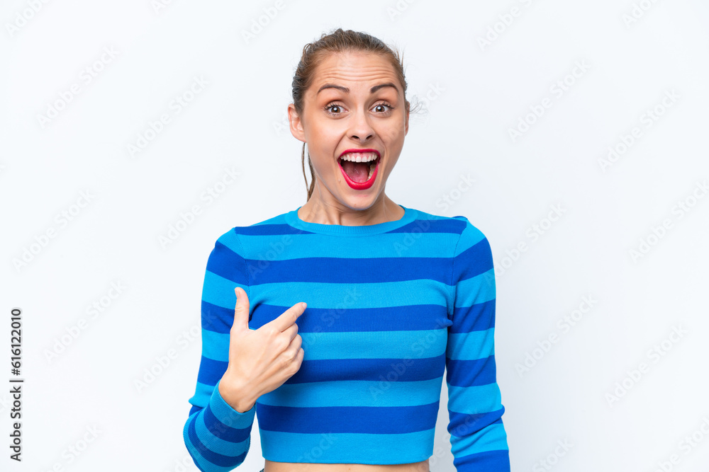 Young caucasian woman isolated on white background with surprise facial expression Young caucasian woman isolated on white background with surprise facial expression