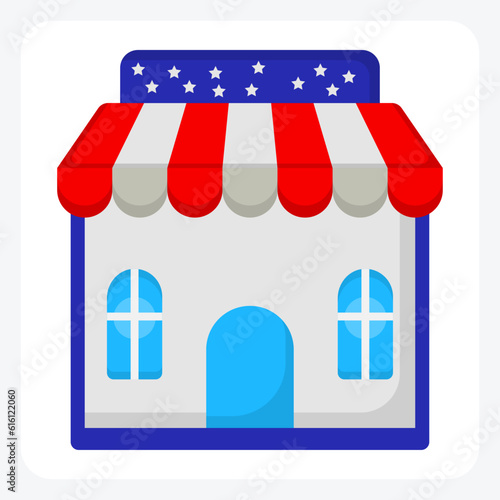 Chic Flat Style Shopping Icon Illustration

