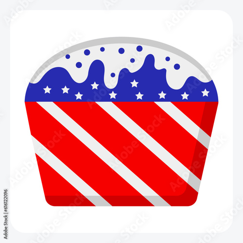Delectable Flat Style Cake Cup Illustration

